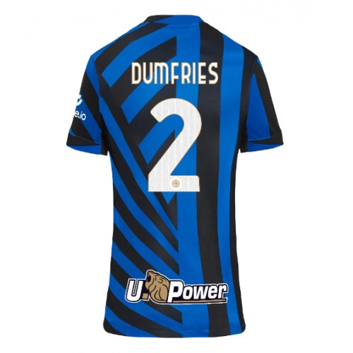 Fotbalové Dres Inter Milan Denzel Dumfries #2 Dámské Domácí 2024-25 Krátký Rukáv